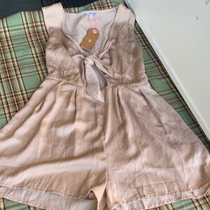 Sleeveless Tie-Front Blush Pink Romper